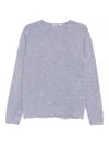 Auralee Textured Wool Silk Blend Crewneck Sweater In Purple