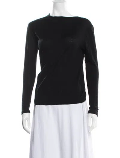 Pre-owned Auralee Wool Bateau Neckline Sweater In Black