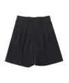 Auralee Wool Belt Loop Shorts In Black