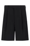 Auralee Gabardine Shorts In Black Wool In Black