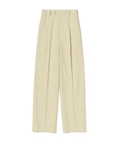 Auralee Wool Blend Belt Loop Casual Pants In Neutral