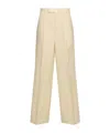 Auralee Wool Blend Belt Loop Casual Pants In Neutral