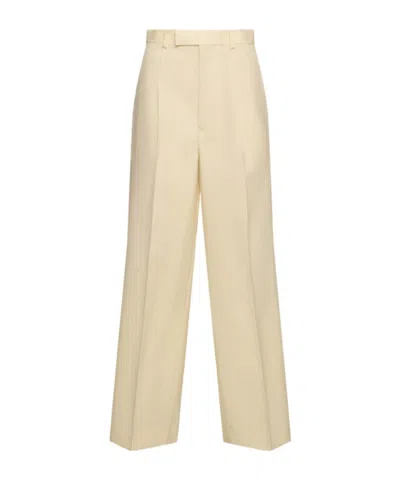 Auralee Wool Blend Belt Loop Casual Pants In Neutral