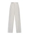 Auralee Wool Blend Belt Loop Casual Pants In White