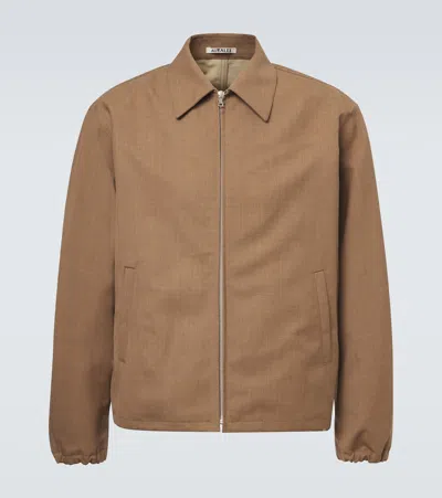 Auralee Wool Blouson Jacket In Brown