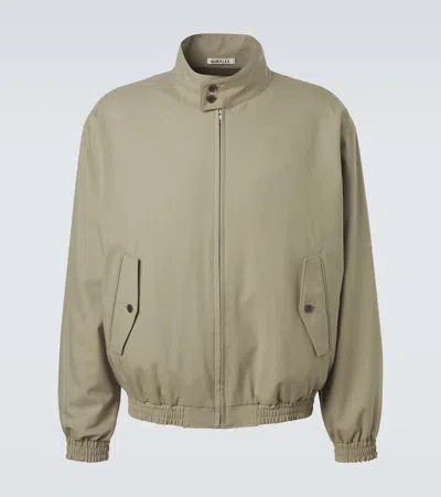 Auralee Wool Blouson Jacket In Green