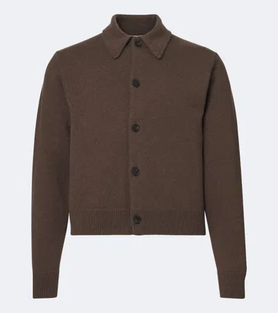 Auralee Wool Cardigan In Brown