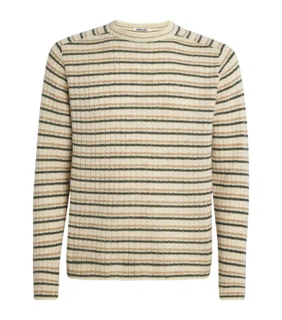 AURALEE WOOL-CASHMERE STRIPE SWEATER