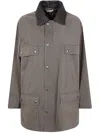 Auralee Wool Cavarly Twill Laminate Hunting Blouson In Olive Brown
