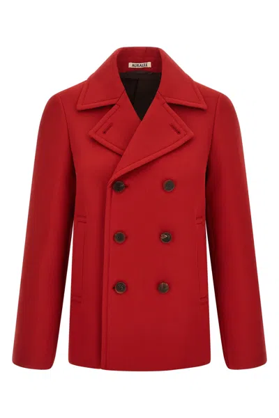 Auralee Wool Coat In Red
