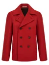 Auralee Double-breasted Wool Casual Jacket In Red