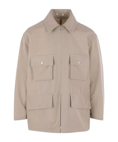 Auralee Wool Collar Casual Jacket In Orange