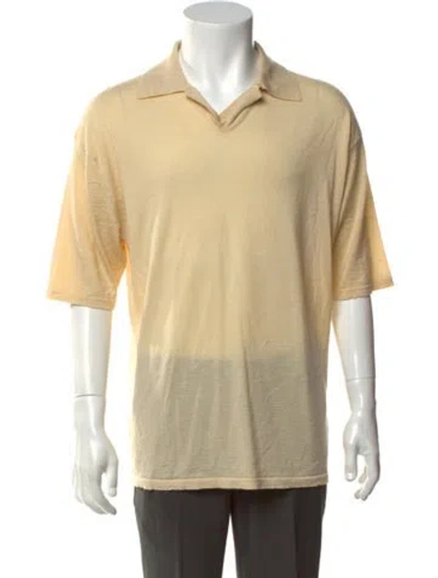 Pre-owned Auralee Wool Collar Polo Shirt In Neutrals