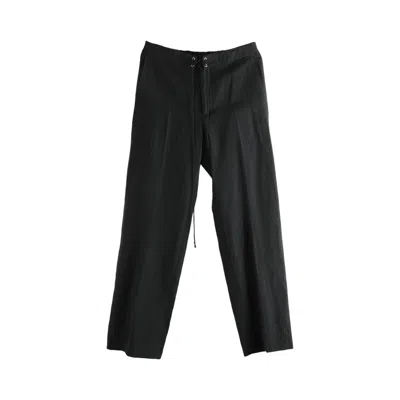 Pre-owned Auralee Wool Cotton Linen Ox Drawstring Pants 'black' | Men's Size 4