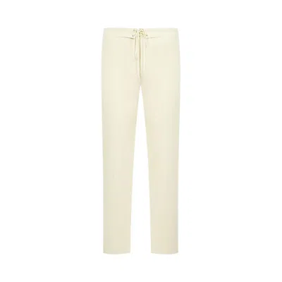 Pre-owned Auralee Wool Cotton Linen Ox Drawstring Pants 'lime Beige' | Green | Men's Size 4