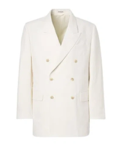 Auralee Wool Cotton Linen Suit In White