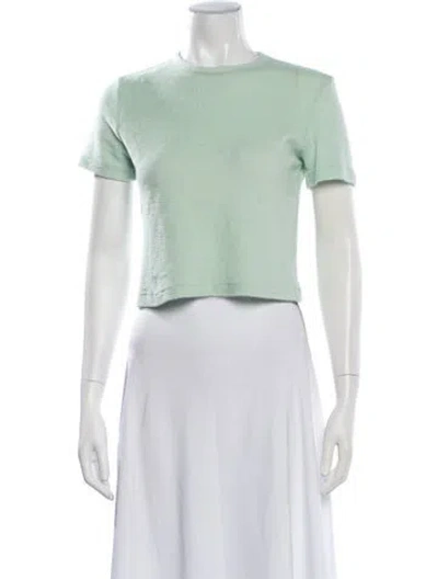 Pre-owned Auralee Wool Crew Neck Crop Top In Green