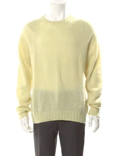 Pre-owned Auralee Wool Crew Neck Pullover In Yellow