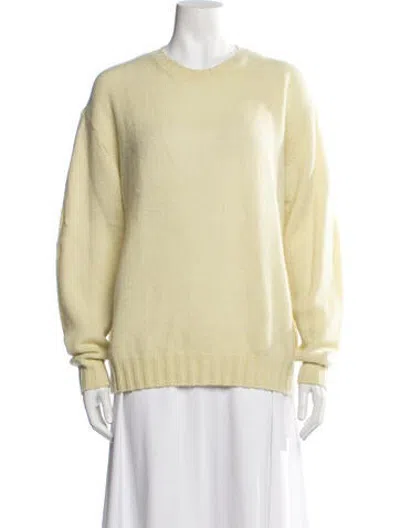Pre-owned Auralee Wool Crew Neck Sweater In Yellow