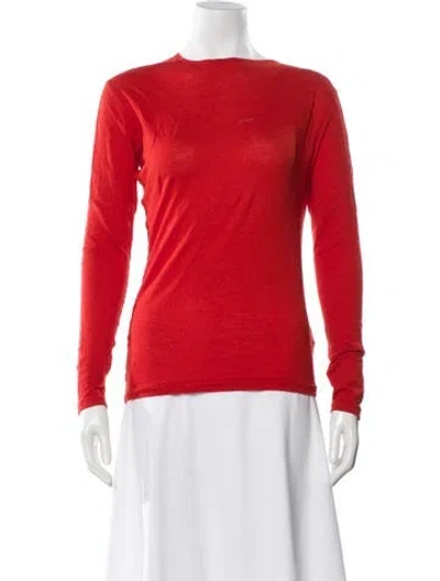 Pre-owned Auralee Wool Crew Neck Top In Orange