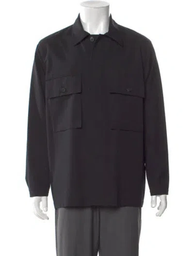 Pre-owned Auralee Wool Long Sleeve Shirt In Black