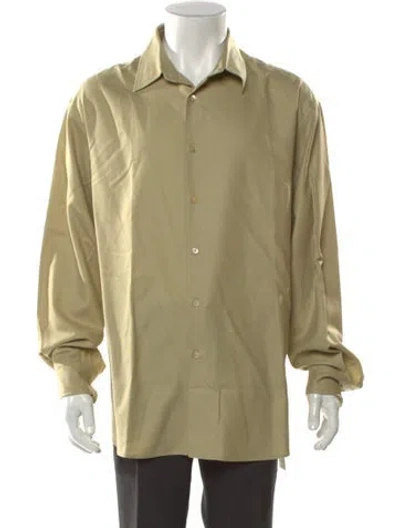 Pre-owned Auralee Wool Long Sleeve Shirt In Green