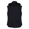Auralee Black Wool Canvas Gilet With Drawstring In Black