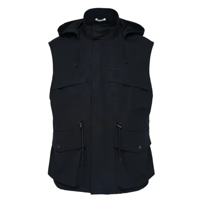 Auralee Wool Max Canvas Over Vest In Black
