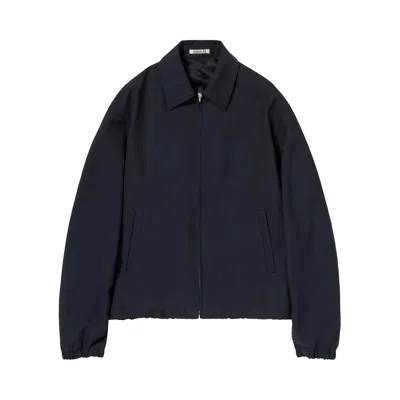 Pre-owned Auralee Wool Mohair Hopsack Zip Blouson 'dark Navy' | Blue | Women's Size 1
