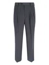 Auralee Straight Trousers With Pleats And Pockets In Gray