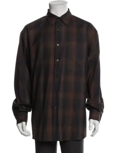 Pre-owned Auralee Wool Plaid Print Shirt In Multi