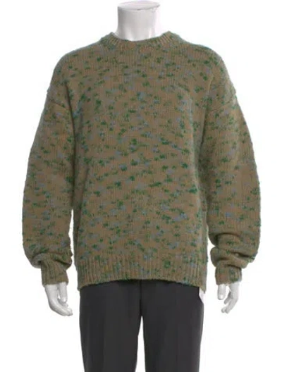 Pre-owned Auralee Wool Printed Pullover In Green