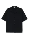 Auralee Navy Button Up Shirt In Blue