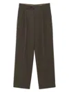 Auralee Wool Tailored Trousers In Green