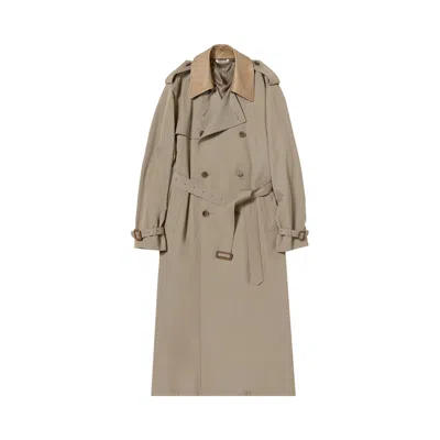 Pre-owned Auralee Wool Trench Coat 'khaki Beige' | Tan | Women's Size 1