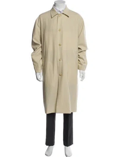 Pre-owned Auralee Wool Trench Coat In Neutral