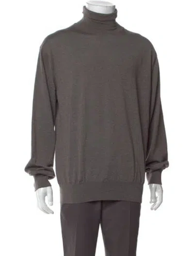 Pre-owned Auralee Wool Turtleneck Pullover In Grey
