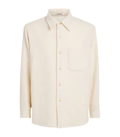 Auralee Wool Tweed Jacket In White