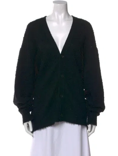 Pre-owned Auralee Wool V-neck Sweater In Black