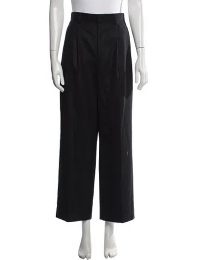 Pre-owned Auralee Wool Wide Leg Pants In Black