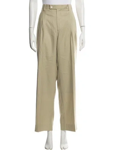 Pre-owned Auralee Wool Wide Leg Pants In Neutrals