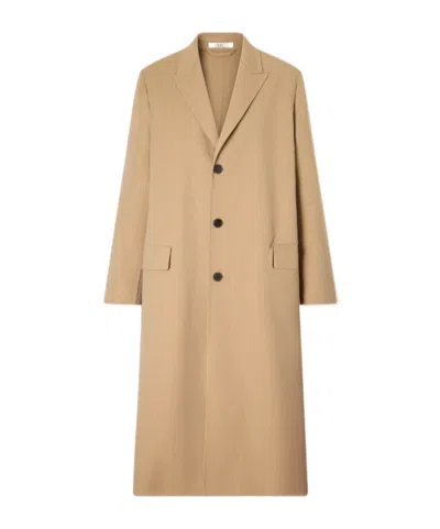 Auralee Structured Wool Hand-sewn Coat In Brown