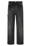 Auralee Garment-dyed Workwear Trousers In Black