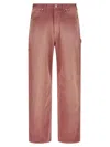 Auralee Garment-dyed Workwear Trousers In Red