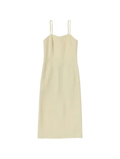 Auralee Woven Midi Dress In Neutral