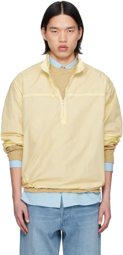 Auralee Yellow Half-zip Jacket In Light Yellow