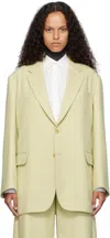 Auralee Semi-sheer Single-breasted Blazer In Light Yellow