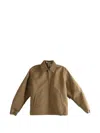 Auralee Zip Collar Jacket In Brown