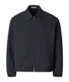 Auralee Wool Jacket Elastic Cuffs Point Collar In Black