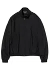 Auralee Black Super Fine Tropical Wool Zip Jacket